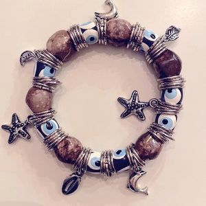 Summery Evil Eye Beaded Bracelet
